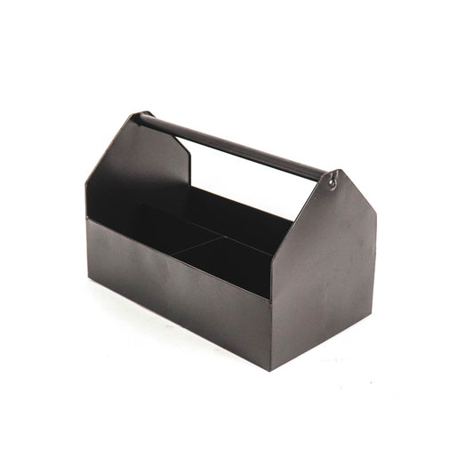 Metalen Bak met Vakken - Organizer - Metaal -  Zwart - 30x17x17cm