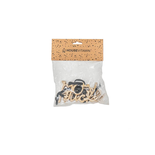 Ornament - Kersthangers - Teksten - Set van 3 - Goud