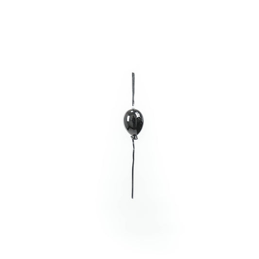 Ornament - Ballonhanger - Glas - Zwart - 5x8cm