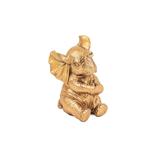 Ornament - Olifant - Polyresin - Goud  - 7x7x11cm