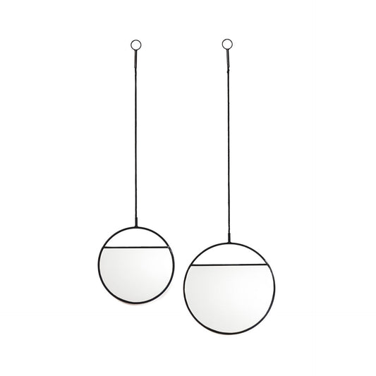 Spiegel - Set van 2  - Metaal - Zwart - 25x90 & 30x100cm