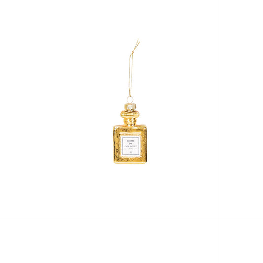 Kersthanger - Parfum Fles - Glas - Goud - 5x2,5x9cm