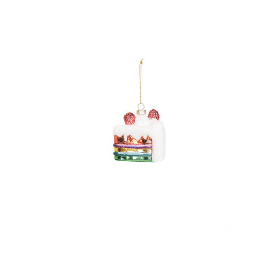 Kersthanger - Taart - Glas - 7,5x6,5x7,5cm