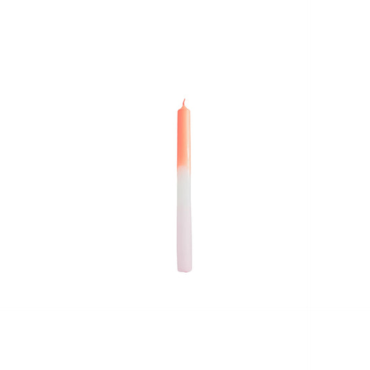Kaarsen - Dipdye Dinerkaars- Neon Oranje/Wit/Licht Roze - S4 - 2,1x25 cm