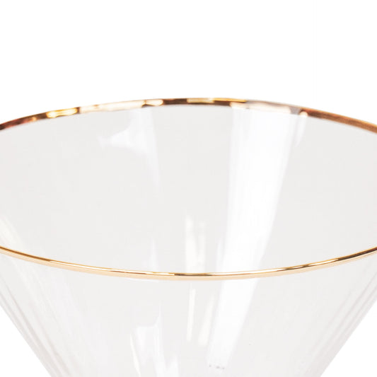 Martini Glas - Helder/Goud - Set van 2 - 12x12x18,5cm
