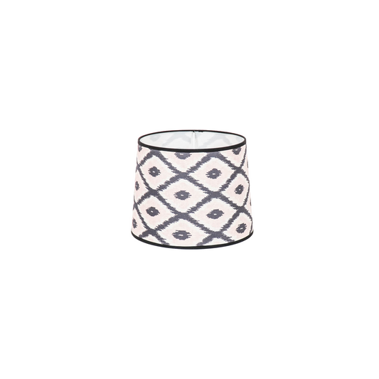Lampenkap Kelim Print -Polyester- Zwart/ Wit/ Lichtroze-26x30x23cm