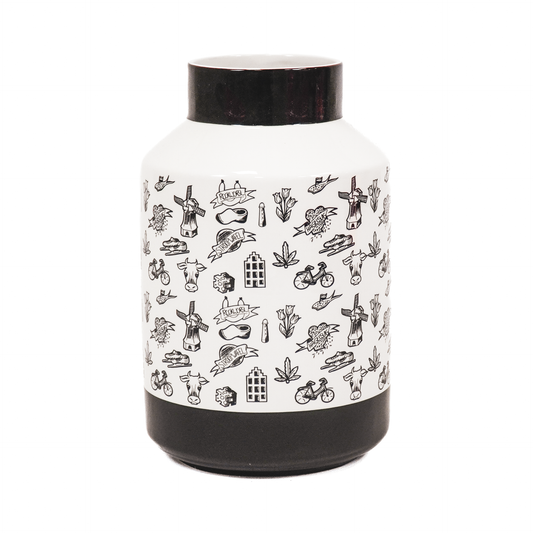 Vaas -  Dipdye - Newbone China - Zwart - 25x35cm