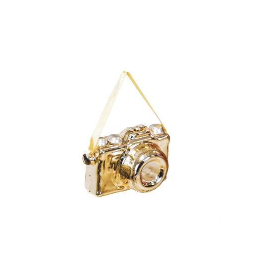 Kersthanger - Camera - Glas - Goud - 8,5x4cm