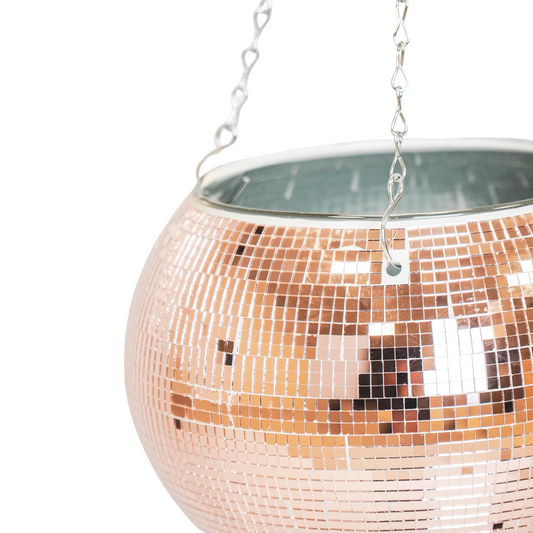 Hangende Vaas - Disco - Glas - Rose Goud - 20x20x20cm