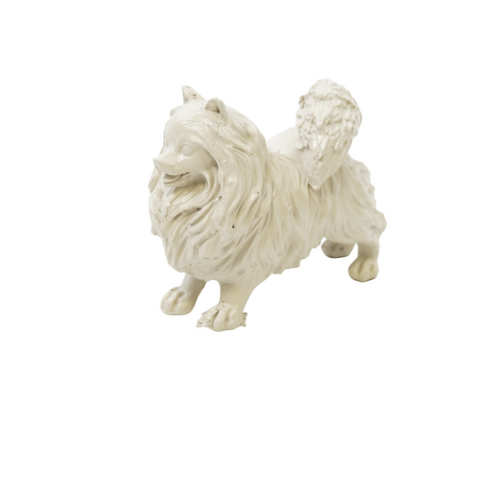 Ornament - Pomeriaan - Hond - Polyresin - Zand -  10.5x5x9cm