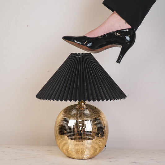 Tafel lamp - Disco Bol - Glas - Goud - 20x20cm