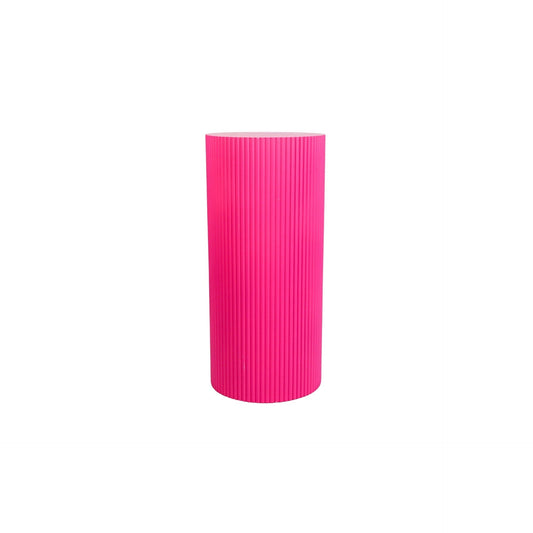 Bijzettafel /Pilaar- Cilinder - MDF - Neon Roze - 30x30x65cm