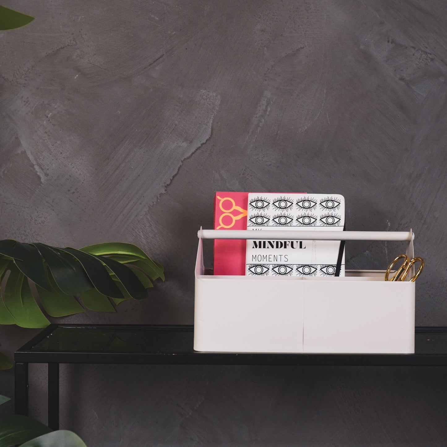 Metalen Bak met Vakken- Organizer - Metaal - White - 30x17x17cm