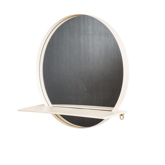 Ronde Spiegel met Plank- Zand - Ø40cm