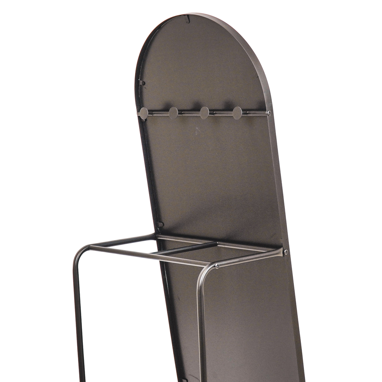 Spiegel- Passpiegel + kledingrek + Metaal- Zwart  - 45x43x150cm