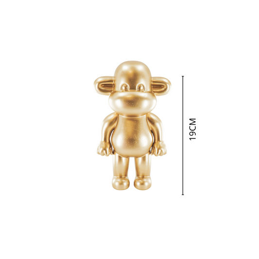 Ornament - Aap Beeld 'The Legend' - Polyresin - Goud - 11x7x19cm