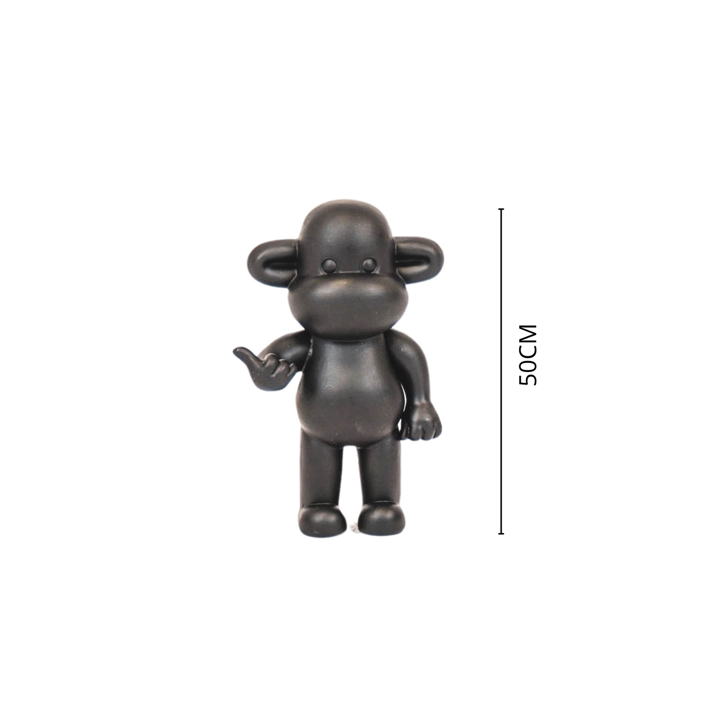 Ornament - Hang loose Aap Beeld 'The Legend' - Polyresin - Zwart - 33x21x50cm