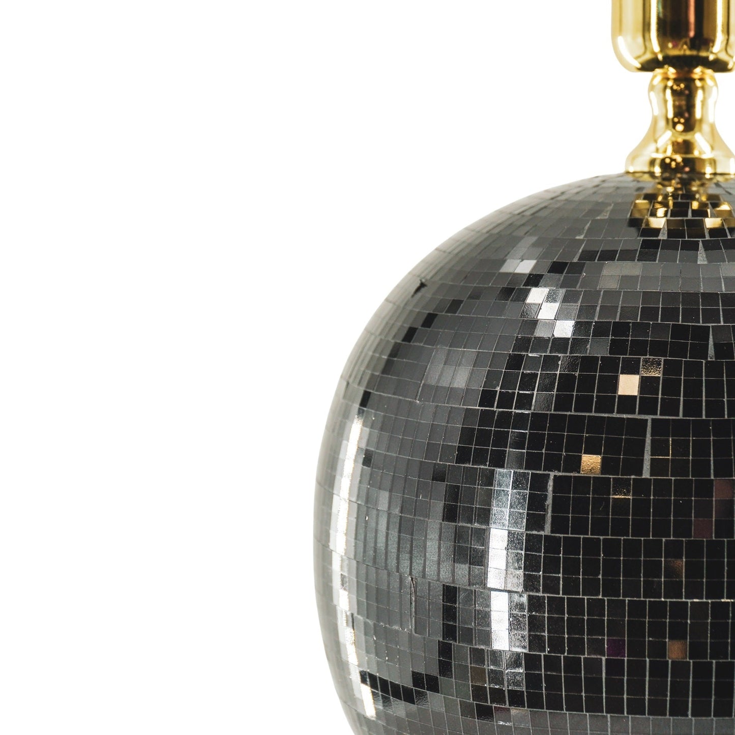 Tafel lamp - Disco Bol - Glas - Zwart - 20x20cm
