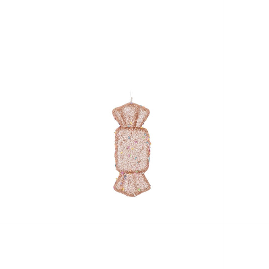 Kerst Hangers - 3 Toffee Snoepjes - Foam - Bruin met Spikkels - S3 -5.5x15cm