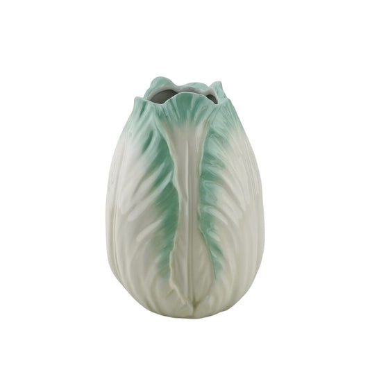 Vaas- Bloemen Vaas Tulpen Kop- Aardewerk- Mint-14x14x19cm