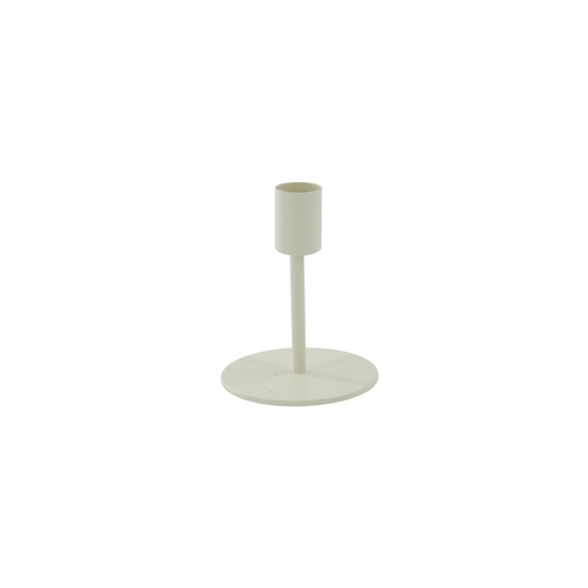Kaarshouder-Kandelaar - Basic - Metaal - Zand - 8x8x10cm