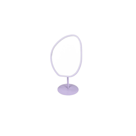 Spiegel - Make up Spiegel- Organisch Rond - Metaal - Lila - 16,5x12x31,5cm