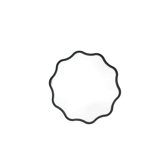 Spiegel - Make up Spiegel- Golvend Rond - Metaal - Zwart - 25x1x25cm