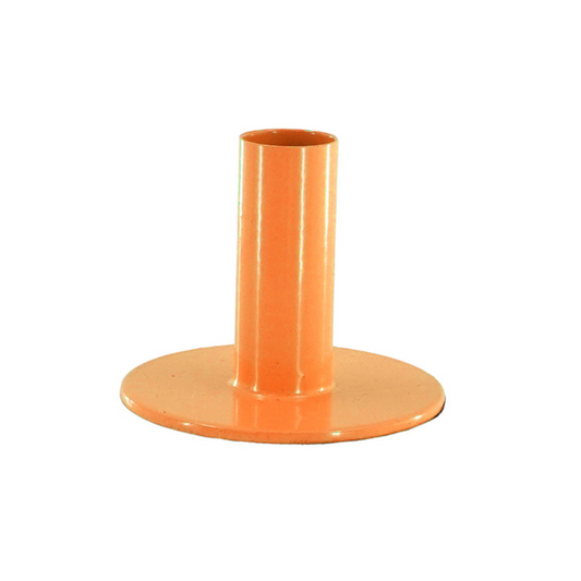 Kaarshouder-Kandelaar - Basic - Metaal - Fluor Oranje  - 8x8x6,5cm