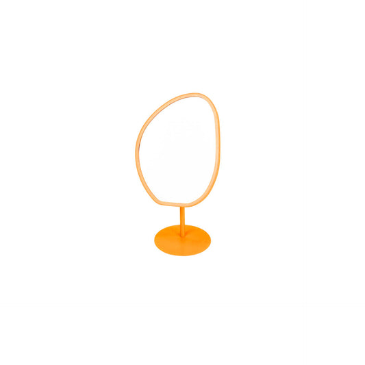 Spiegel - Make up Spiegel- Organisch Rond - Metaal - Oranje - 16,5x12x31,5cm