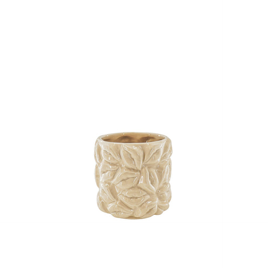 Pot - Planten Pot Lippen- Keramiek - Zand - 11x11x11,5cm