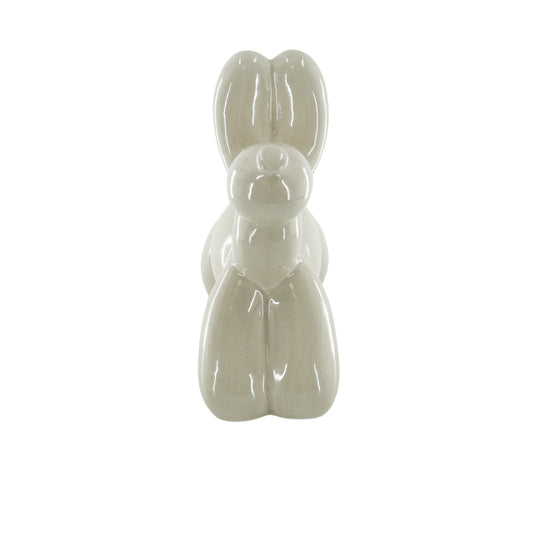 Ornament- Spaarpot Ballon Hond - Keramiek- Zand-17x7x17cm