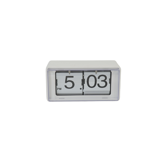 Klok- Kast Klok Flip Over- Wit - 22x13x11,5cm