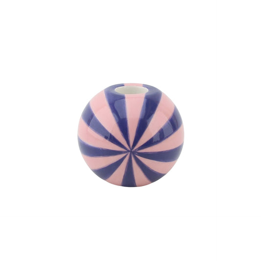 Kaarshouder - Kandelaar Swirl- Dolomiet - Roze/Violet - 7x7x7cm