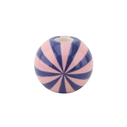 Kaarshouder - Kandelaar Swirl- Dolomiet - Roze/Violet - 10x10x10cm