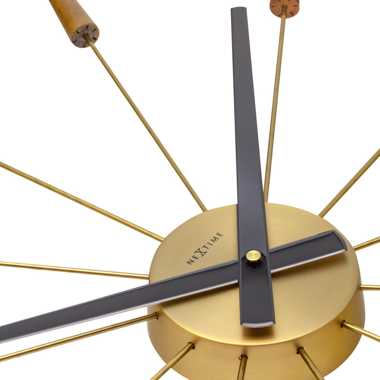 Large Wall clock 58cm - Silent - Wood/Stainless Steel - "Plug-Inn"