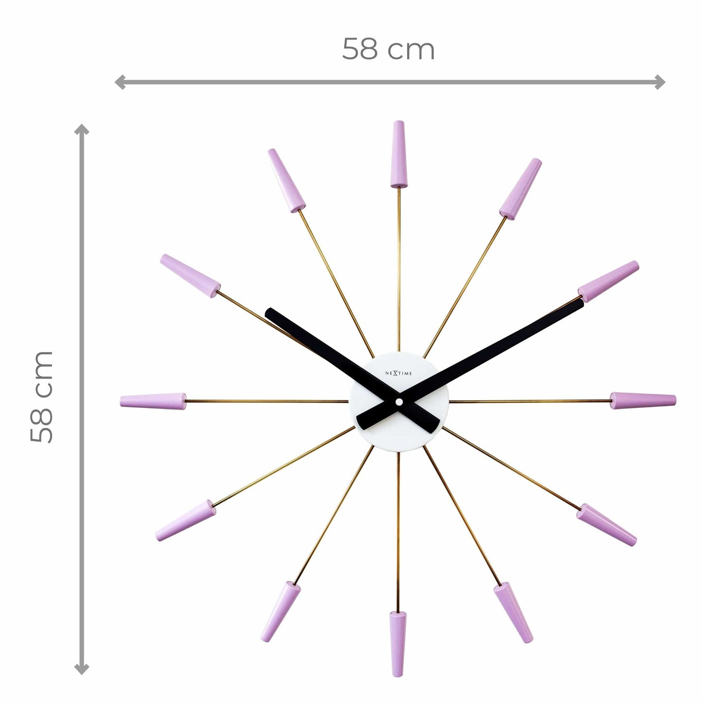 Silent Wall clock - Vintage - 58cm - Stainless Steel - 'Plug Inn'