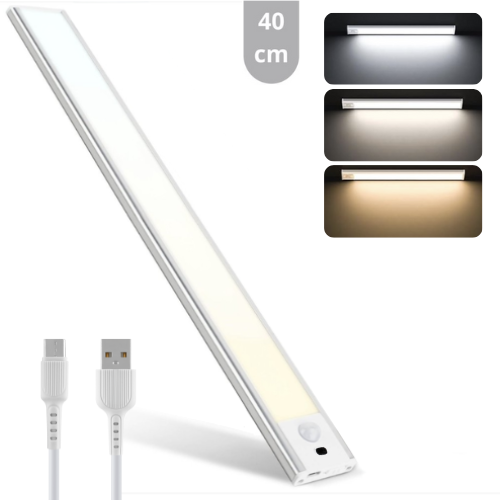 LED's Light Kastverlichting met sensor 40 cm - Oplaadbaar en draadloos - zwaai- en bewegingssensor - wit