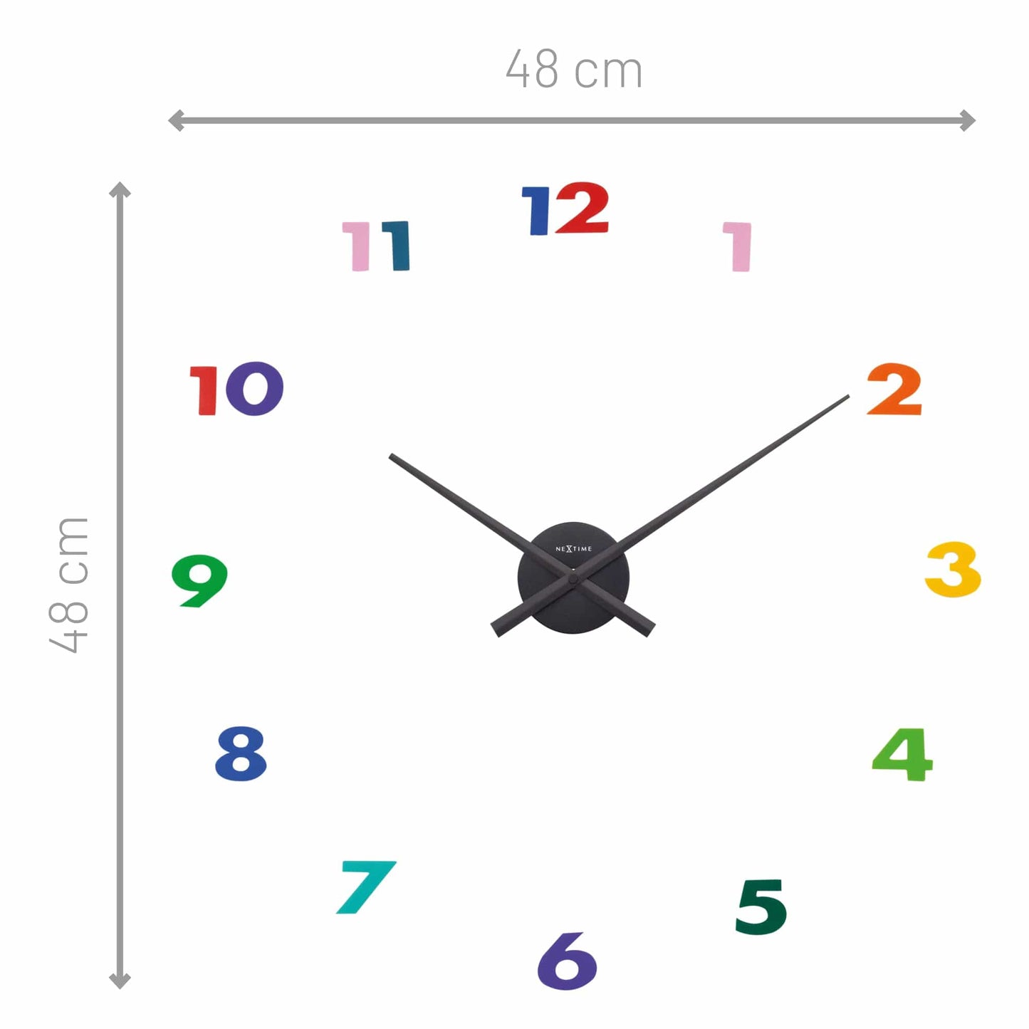 Wall clock - 48 x 3 cm - Aluminum - 'Small Hands'