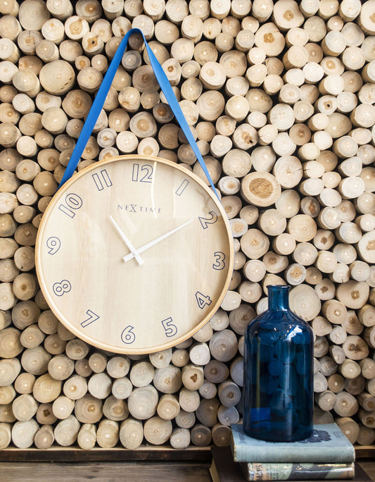 Wall clock-  40 cm - Wood/Fabric -  'Loop Big'