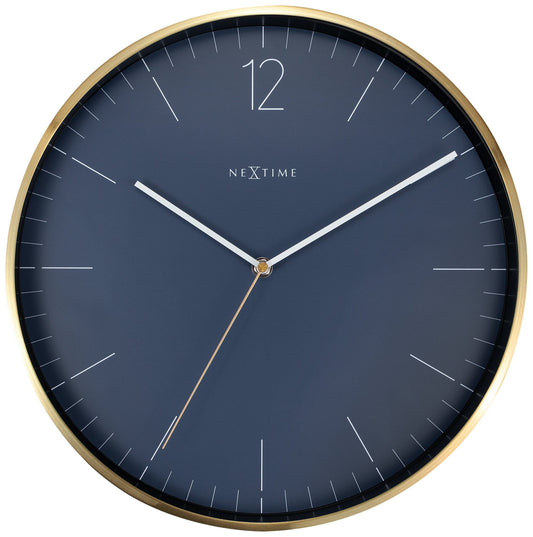 Wall clock -  34 cm - Glass / Metal - Vintage  'Essential Gold'