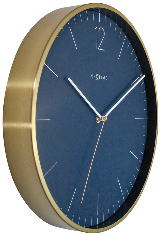 Wall clock -  34 cm - Glass / Metal - Vintage  'Essential Gold'