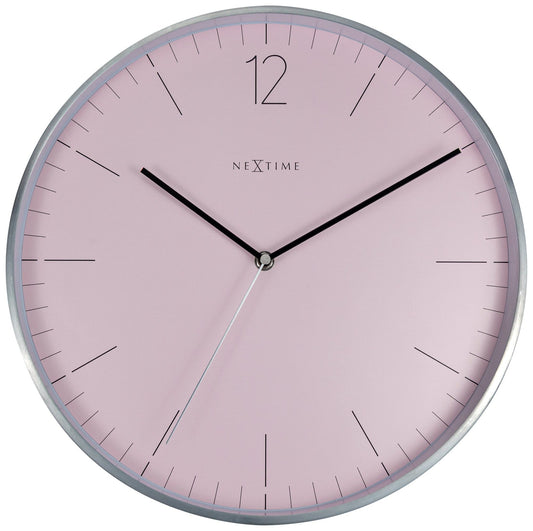 Wall clock -  34 cm - Glass / Metal - Elegant 'Essential Silver'