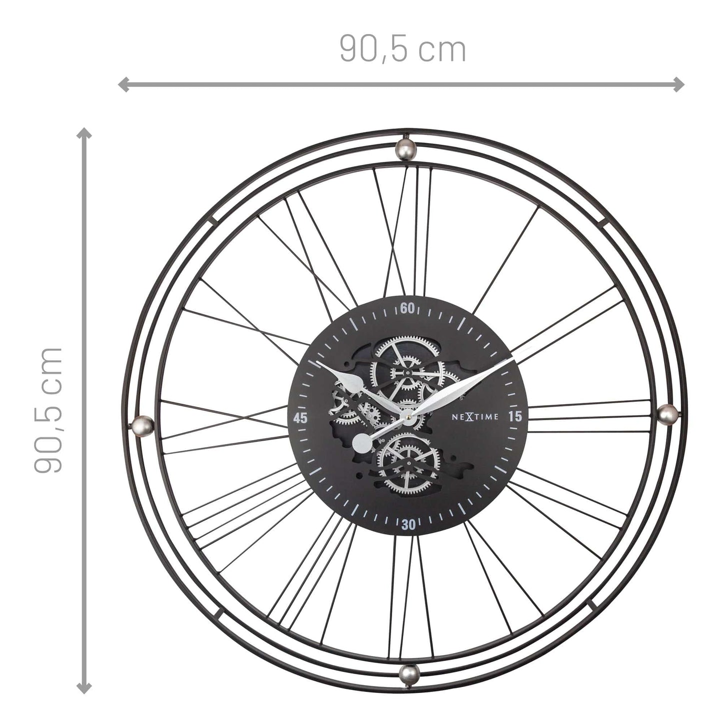 Roman Gear Clock XXL - 90.5cm -  Metal - Roman Gear Clock