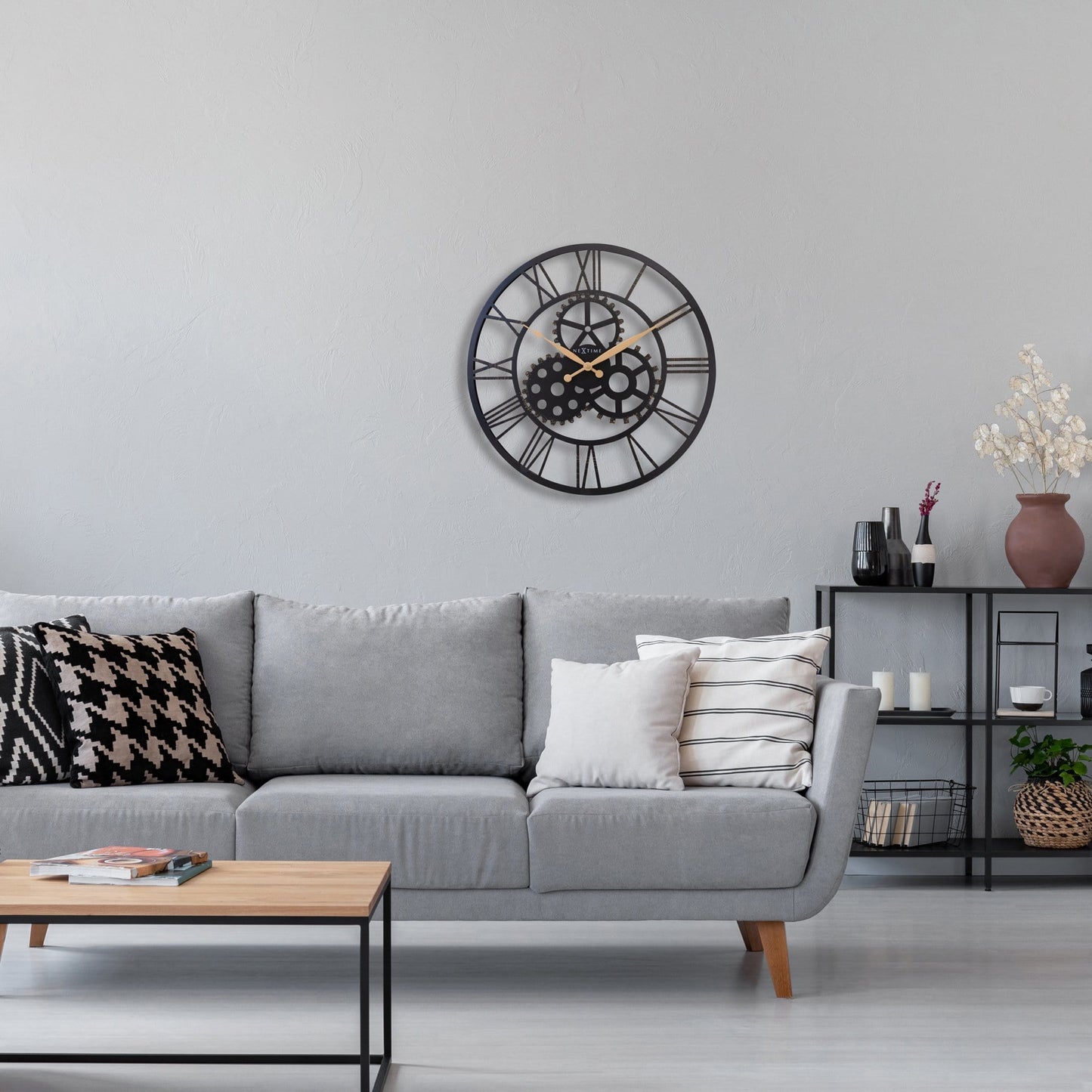 Roman Wall Clock - 50cm - Silent - Large  - Metal - "Birmingham"