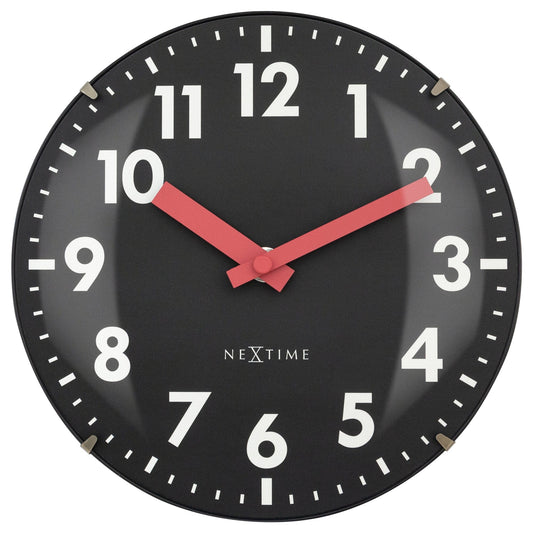 Table/Wall clock 20cm - Domed glass lens - Silent - Glass - "Duomo Mini"