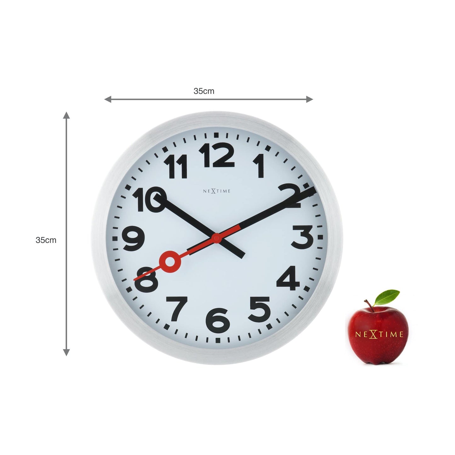 Wall clock/ Table clock - Aluminum - 'Station Numbers'