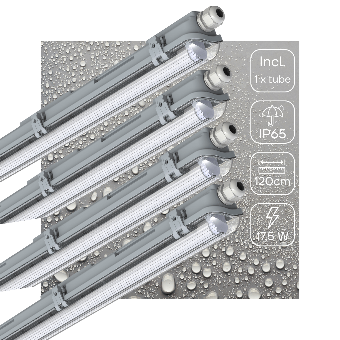 4 PACK - LED's Light LED TL armatuur 120 cm compleet met LED TL buis - 2160lm