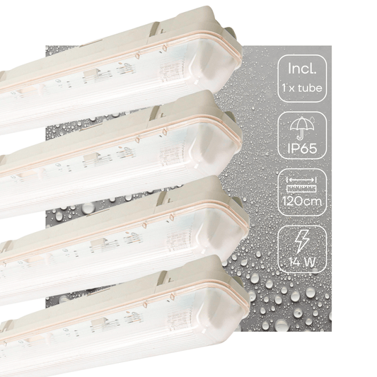 4 PACK - LED's Light LED TL armatuur met sensor 120 cm - Bewegingssensor en nachtsensor - Waterdicht - 2100 lm