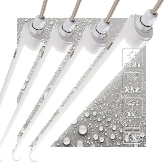 4 PACK - LED's Light LED TL lamp compleet 120 cm - Koppelbaar tot 10 lampen - Waterdicht - IP65