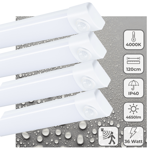 4 PACK - LED's Light LED TL lamp met sensor 120 cm - Bewegingssensor en bewegingsdetectie - 4650 lm